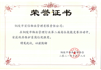 2024年铜陵市物业管理行业岗位技能竞赛秩序维护岗位优胜奖